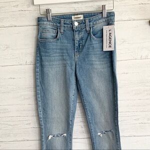 L’agence Midrise Distressed Skinny Jeans